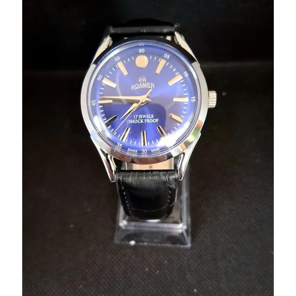 Vintage Roamer Men's Leather Mechanical Watch RARE